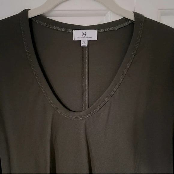 AG Relaxed U Neck T-shirt in Olive Green, Size Small - Picture 5 of 6